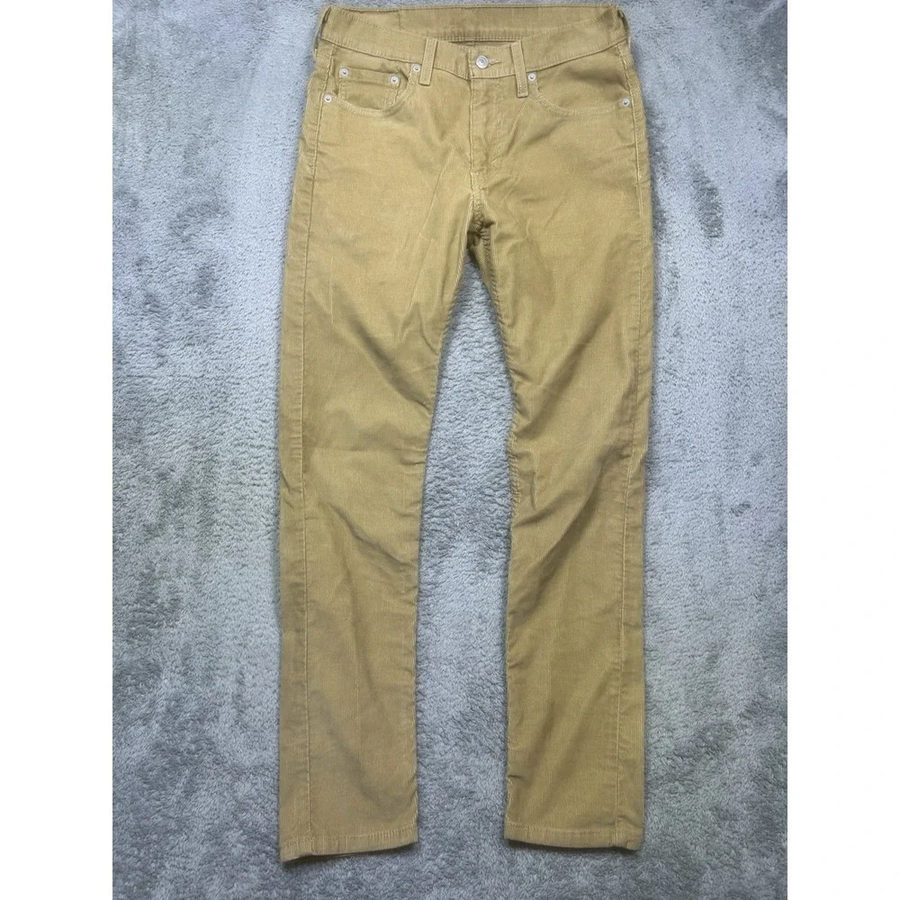 Levis 512 Pants Mens 30x32* Khaki Slim Tapered Micro‎ Corduroy Stretch 5 Pocket